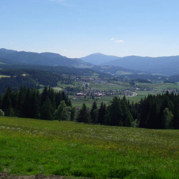 Ausblick vom Moserhof nach Mariapfarr im Lungau